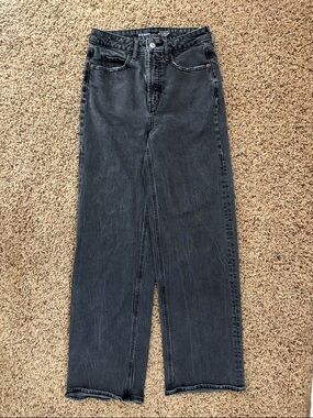 Old Navy Charcoal Black Sky-Hi Wide Leg Jeans